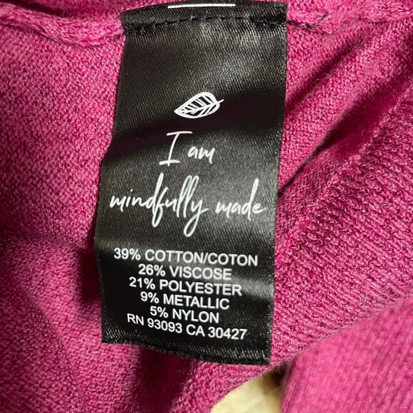 NIC+ZOE Pink Metallic Soft Sleeve Twist Cutout Sweater Stretch - Picture 13 of 13